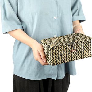 Black seagrass boxes factory price sea grass box for vanity <b>shelf</b> bathroom straw container - Product Image 4