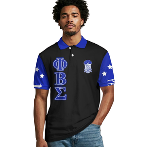 Polo Phi Beta Sigma 1914 en coton piqué 220 GSM, broderie chenille Divine Nine, vêtements classiques de la fraternité grecque, vêtements de campus - Product Image 4