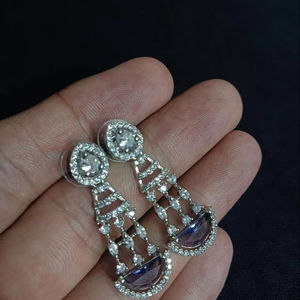 <b>Indian</b> Latest Exclusive Designer Light Weight With American Diamond Earring Women for Party Women's Fashionable Party - Product Image 1