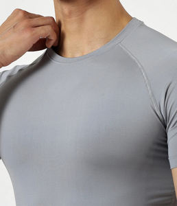 Hombres Gimnasio Compresión Debajo De La Capa Base Tops Manga Corta Secado Rápido Deportes Personalizado Hombres Gimnasio Manga Corta Camisas De Compresión En Blanco - Product Image 3