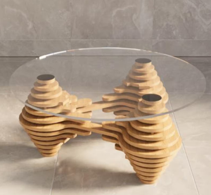 Mesa de centro paramétrica de lujo moderna, características lavables ligeras extraíbles, diseño de vidrio único para la decoración del hotel de la oficina en casa - Product Image 2