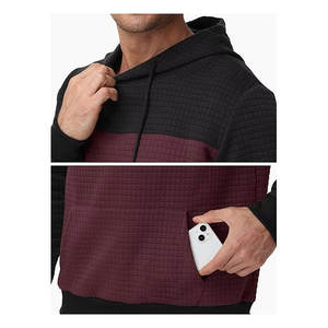 High Quality <b>Quilted</b> Pullover Hoodie for Men | Winter 100% Cotton Streetwear <b>Sweatshirt</b> Custom Logo Quick Dry Breathable OEM/ODM - Product Image 4