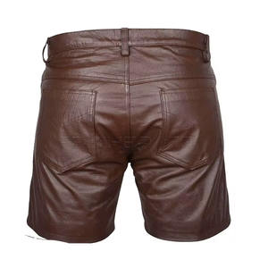 Pantalones cortos de cuero más vendidos de alta calidad Ropa de entrenamiento Uso casual Venta caliente Pantalones cortos de cuero para la venta - Product Image 4