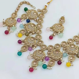 <b>Indian</b> Traditional Oval Shape Kundan Gold Plated Jewellery <b>Set</b> &Choker <b>Necklace</b> <b>Set</b> Women &Girl <b>Indian</b> Accessories Jewlery Women - Product Image 1