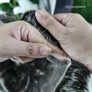 Perruque 100% cheveux humains indiens Remy toupet avec dentelle complète de 6 "12" pour hommes - Product Image 2