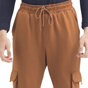 Custom 100% Cotton Hip Hop Flare Cargo <b>Trousers</b> for <b>Men</b> Loose Fit Casual Style Sweat Pants Loose Fit Lightweight Canvas Fabric - Product Image 3