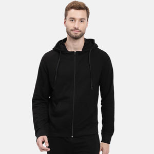 Diseña Tu Propio Chándal Informal de Invierno para Hombre, con Capucha y Cremallera, Tejido Transpirable y Ecológico, Ajustado, Negro, Diseño 2 en 1 - Product Image 1