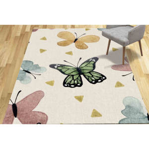 Tapis Papillon : Tapis Imprimé Coloré Antidérapant pour Chambre d'Enfant, Tapis en Chenille - Product Image 3