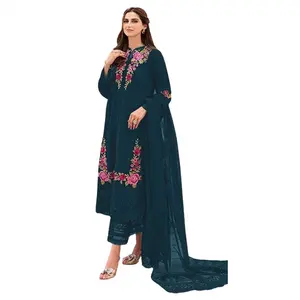 Hochwertiger pakistanischer Stil Salwar Kameez mit schwer bestickter Arbeit spezielle Partybekleidung aus Indien