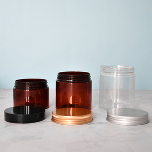 Conteneur d'emballage vide personnalisé de 250ml pot en plastique de stockage de <span class=keywords><strong>miel</strong></span> pour animaux de compagnie grands pots à bonbons en plastique PET avec couvercles - Product Image 1