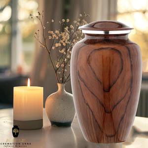 Urna Funeraria Ecológica de Estilo Europeo Americano, Color Marrón, con Diseños Personalizables en Mármol, para Cenizas Humanas, 220 Pulgadas Cúbicas - Product Image 3