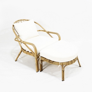 Outdoor <b>Lounge</b> <b>Chair</b> Aluminum Frame with Wicker Weaving Thick <b>Cushion</b> and Plastic Foot Caps - Product Image 6