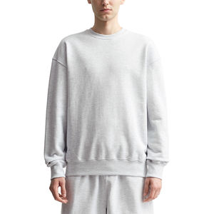 Wholesale Customized 100% Cotton <b>Oversized</b> Sweatshirt Long Sleeve O-neck Tee With Embossed Print Men's Hoodies & Sweatshirt - Product Image 4