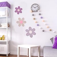 Décoration murale avec marguerite bohème, 3 pièces, rotin naturel, fleur, art, fleurs, maison, bureau, pépinière, ferme
