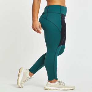 Mallas de yoga atléticas impermeables de cintura alta para mujer, pantalones de gimnasio de nailon de LICRA sólida de dos tonos con cierre de cintura elástica - Product Image 3