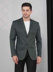 Blazer de costume vert élégant pour homme de qualité supérieure, idéal pour les réunions de travail et les occasions formelles, disponible à un prix compétitif. - Product Image 3