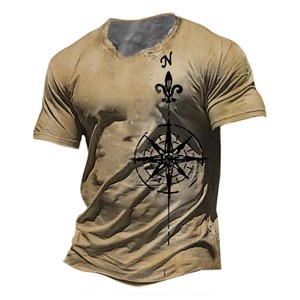 Vintage Men's T-shirt Summer <b>American</b> Shirt Tops Custom Printed Short-sleeve Tees Loose Daily Men <b>Clothing</b> Casual Streetwear - Product Image 3
