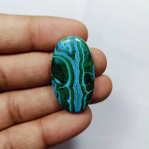 Azurite Cabochon พลอยมาลาไคต์คุณภาพสูง Azurite อัญมณีแท้ 100% ธรรมชาติหลวมเครื่องประดับที่มีค่าทําอัญมณีและหินจํานวนมาก - Product Image 1