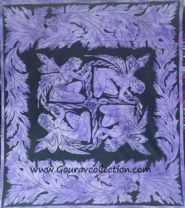 POTLY FOUR FAIRY PRINT Tapices para colgar en la pared y sábana doble de tela de algodón para uso en decoración del hogar, uso de la GC-TPDB-118. - Product Image 2