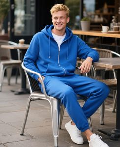 Survêtement d'hiver à capuche pour homme en molleton de coton 400 g/m², avec logo imprimé et brodé, strass, panneau rayé noir et rouge, motif uni - Product Image 4