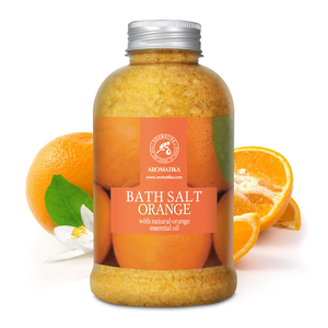 Aromatika Sal Marina Natural de Naranja para Baño Corporal con Aceite Esencial Energizante y Extracto de Mango 600g - Product Image 1