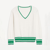 Pulls en tricot personnalisés pour femmes avec logo, col en V, style preppy, OEM, pour marques de mode, tennis et cricket.