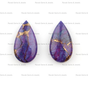 Meilleure vente 11x20mm Puffy poire Briolette haute qualité Mohave violet cuivre Kingman Turquoise pierre précieuse en vrac pour la fabrication de bijoux - Product Image 4