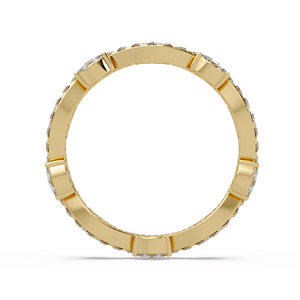 Anillo de Compromiso de Oro Puro de 14K con Diseño Único en Forma de Ola, Anillo de Boda con Diamantes Cultivados en Laboratorio Redondos y Curvos en Forma de Marquesa - Product Image 4