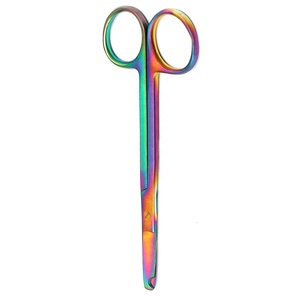 Tijera de sutura de vendaje quirúrgico de acero inoxidable alemán de alta calidad, tijera de grado Industrial recubierta de arco iris - Product Image 4