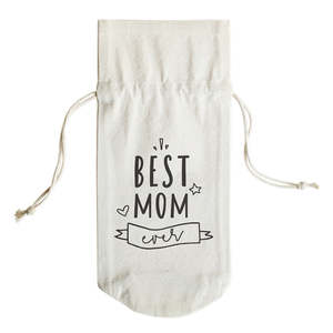กระเป๋าใส่ไวน์ผ้าแคนวาส "Best Mom Ever" ของขวัญสุดเพอร์เฟกต์สำหรับคุณแม่ - Product Image 2