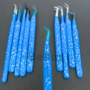 Pinzas de pestañas con punta de plata únicas al por mayor, extensiones de pestañas elegante para diseño personalizado, acero sostenible con logotipo personalizado - Product Image 3