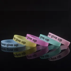 Silicone Wristbands Motivational Quote Fluorescence Wristbands Glow In Dark Wrist Bands Luminous Silicone Wristbands With Logo Custom