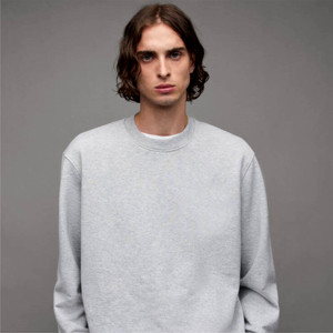 Sweat-shirt à col rond pour homme de haute qualité, 100% coton, polaire uni, écologique, impression et broderie personnalisées, logo personnalisé, automne et hiver - Product Image 2