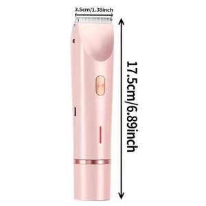 Rasoir électrique rechargeable pour femmes avec double lame, utilisation humide et sèche, étanche IPX7, pour le corps et la zone du bikini, tondeuse lavable - Product Image 1