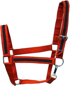 Nylon de licou de cheval réglable avec accent de rayure noire confortable et durable collier d'entraînement produits d'équitation en gros - Product Image 3