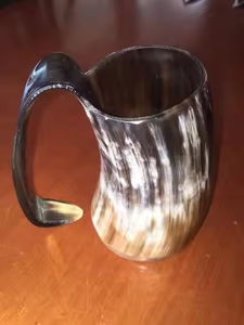 Buffalo Ox Viking Horn Mug Medieval Drinking Horn tapa a prueba de fugas, aislamiento al vacío, café por Crescent Crafts - Product Image 3