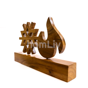 Decoración Navideña Rústica Grande de Madera de Teca con Diseño de Copo de Nieve, Adorno de Mesa para Navidad, Material de Madera Natural Sostenible, Decoración para Chimenea - Product Image 2