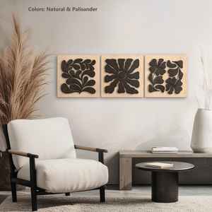 Tenture murale en bois faite à la main de qualité supérieure sur le thème des animaux, avec des motifs d'éléphant, de paon ou de vache pour un décor culturel et ethnique - Product Image 3