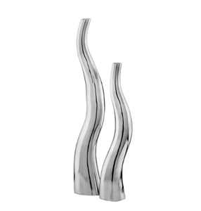 แจกันดอกไม้สีขาวเรียบง่ายและหรูหราสไตล์ยุโรปคลาสสิกแจกันดอกไม้สำหรับตกแต่งบ้านและงานแต่งงานทำจากโลหะดีไซน์ทันสมัย - Product Image 3