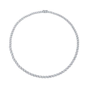 18K Gold Marquise Diamond (Natural) Choker Tennis <b>Necklace</b> Elegant Bridal Collection - <b>Graduated</b> Bezel Retail OEM - Product Image 1