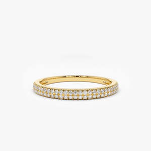 Natural 18K chapado en oro 0.28CTW corte diamante boda banda joyería personalizada para mujeres estilo de lujo Cluster Pave ajuste IGI - Product Image 2
