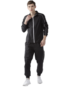 Survêtement coupe-vent pour homme, vêtements de sport personnalisés, tissu noir uni, manches longues, coupe régulière, coupe-vent, polaire, extensible dans les quatre sens - Product Image 2