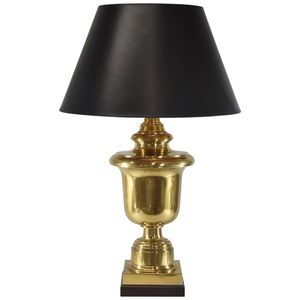 Transitional brass table <b>lamp</b> with linen shade and classic <b>base</b> great <b>for</b> multipurpose styling in any interior - Product Image 3