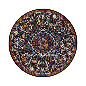Most Beautiful Round Shape <b>Marble</b> Inlay <b>Coffee</b> And Dining <b>Table</b> Top Of Low Price High Quality Export Sailing <b>Black</b> <b>Marble</b> <b>Table</b> - Product Image 1