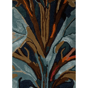 Nebulora Blue Handmade Floral Wool & Viscose <b>Rug</b> Top-341 Rectangular <b>Hand</b> <b>Tufted</b> Carpet for Home Living Room Use - Product Image 3