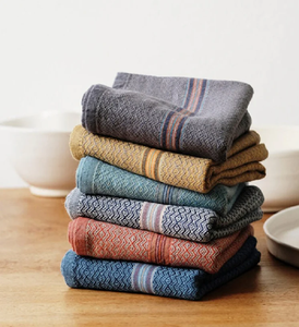 Ensemble de torchons de cuisine en coton uni dans des tons neutres : beige, blanc, vert, rose, disponibles à prix de gros. - Product Image 6