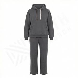 Ensemble de survêtement tendance pour femmes, polaire, chaud, sportswear, pull à capuche, coupe ajustée, jogging, durable, vêtements de sport pour la salle de sport - Product Image 1