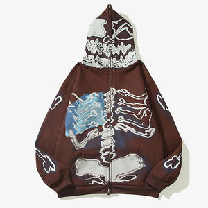 Sweat à capuche personnalisé avec impression en relief, fermeture éclair intégrale, design tendance, sweat à capuche surdimensionné pour un style décontracté ou streetwear, design tendance pour unisexe - Product Image 3