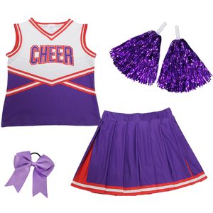 Conjuntos de uniformes de porristas ligeros de poliéster 100% con estampado de transferencia de calor de diseño personalizado al por mayor logotipo personalizado 2025 práctica - Product Image 4