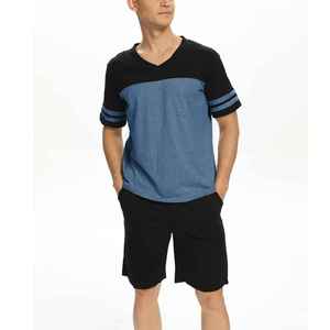 Conjuntos cortos informales de algodón de dos piezas para hombre, camiseta y pantalones cortos de verano para entrenamiento de gimnasia, ropa deportiva para exteriores, uso diario - Product Image 4